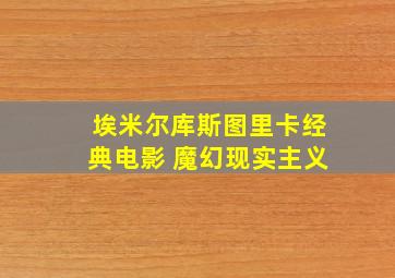 埃米尔库斯图里卡经典电影 魔幻现实主义